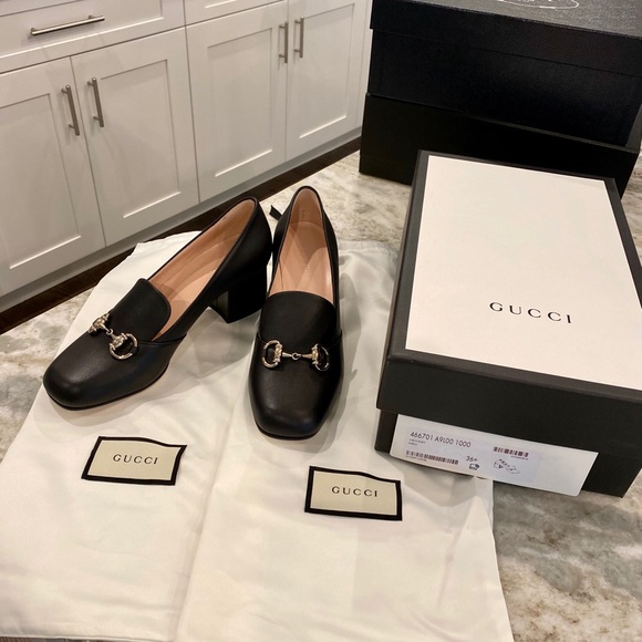 New In Box NIB Gucci Black Low Heel Loafer 36.5 - Picture 4 of 5